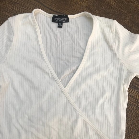 2/$20 Topshop White Wrap Top - Picture 5 of 5